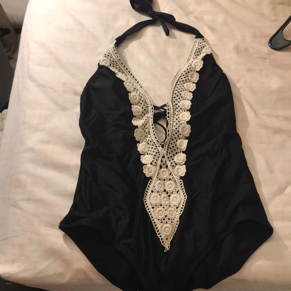 NWOT black and white lace one piece